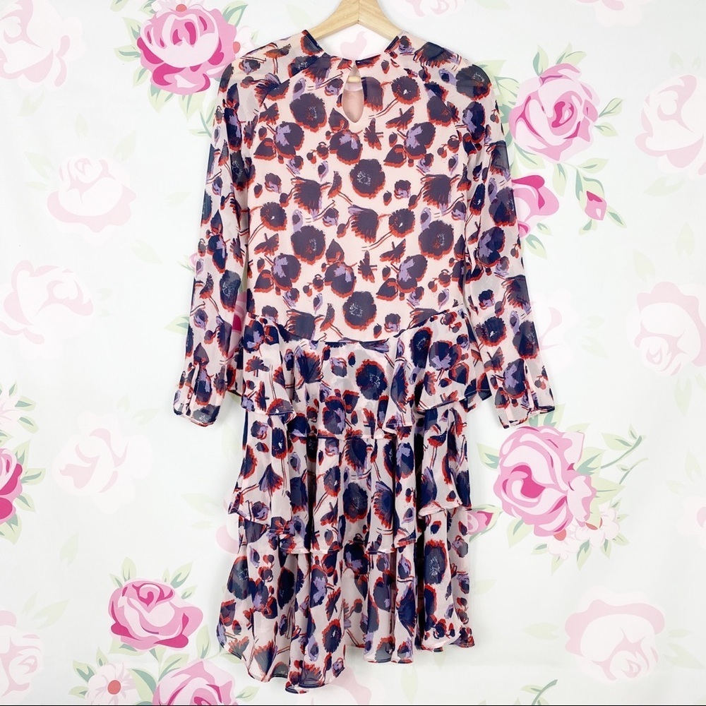 NEW H&M Printed Floral Ruffle Midi Dress 2 - Picture 5 of 8